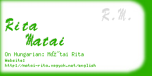 rita matai business card